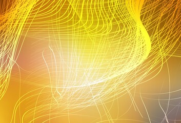 Dark Yellow vector blurred shine abstract texture.