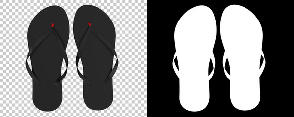 Flip flops  isolated on background. 3d rendering - illustration