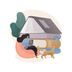 Read a book abstract concept vector illustration.