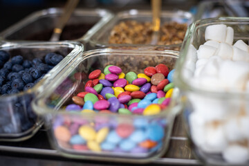 Colorful tasty candy, used as decoration for ice cream.