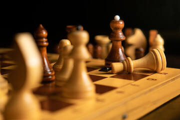 Winning a chess game. White king lose.