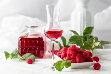 Raspberry liquor and fresh berries.