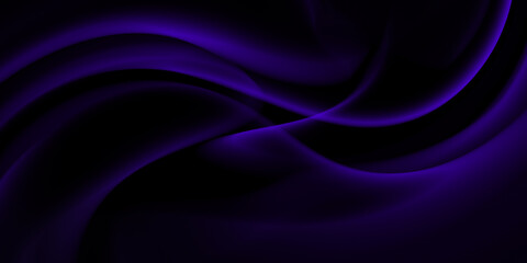 Sea Wave Abstract Violet Black Neon Pattern Moon Light Silk Wavy Dark Texture Night Beach Party Background
