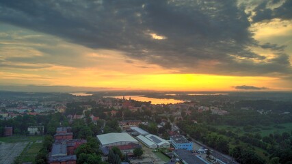 Zachód słońca - panorama Ostródy - Warmińsko Mazurskie 