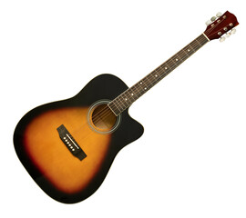 Acoustic guitar isolated on white