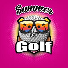 Summer golf logo. Summer for golf