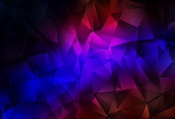 Dark Blue, Red vector gradient triangles template.