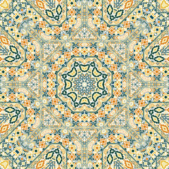 Abstract seamless pattern with geometric elements structure.