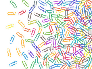 Stationary paperclips isolated on white background