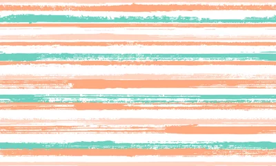 Sierkussen Pain handdrawn rough stripes vector seamless pattern. Distressed tartan plaid print design. Old © SunwArt