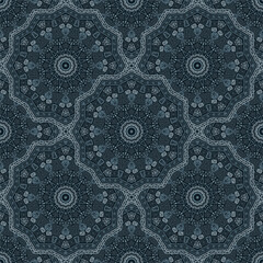 Round medallion vector seamless pattern.