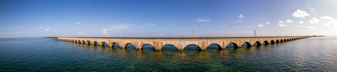Fototapeta na wymiar Seven Mile Bridge Florida Keys panorama photo