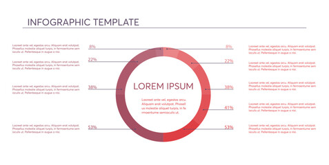 Minimalist gradient vector circle infographic. Universal template for cycle diagram, graph, presentation and round chart. Data visualization.