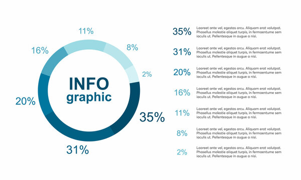 Minimalist Gradient Vector Circle Infographic. Universal Template For Cycle Diagram, Graph, Presentation And Round Chart. Data Visualization.