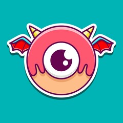 cute monster cartoon doodle design for coloring, backgrounds, stickers, logos, symbol, icons and more
