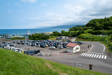 Fototapeta na wymiar 北海道小樽市の水族館付近の風景 Scenery near the aquarium in Otaru, Hokkaido, Japan.