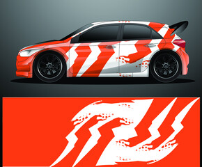 Naklejka premium Rally car decal graphic wrap vector, abstract background