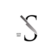 Initial S Cooking Knife