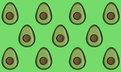 seamless pattern with avocado slices