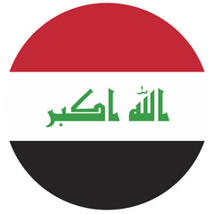 Colored Iraq flag. Vector illustration of circle Iraq flag