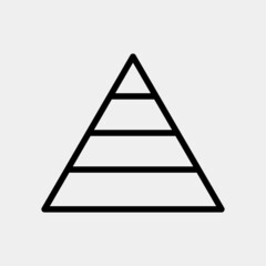 Pyramid chart icon vector illustration in line style for any projects