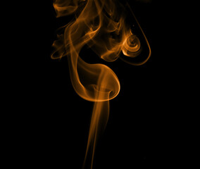 Brown smoke isolated black background	