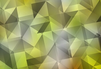 Light Green, Yellow vector shining triangular background.