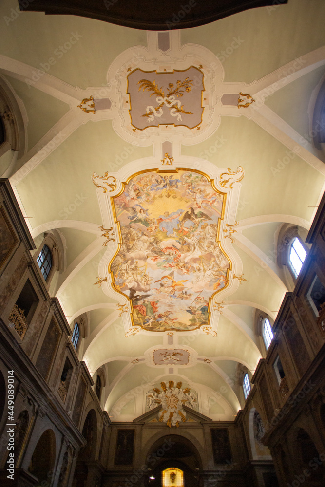 Poster view of the fresco art on the ceiling of the church of saint john the evangelist