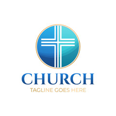 Christian Church Logo Design with Cross
