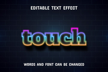 Touch text - neon style text effect editable