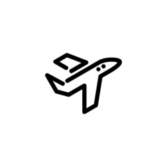 Plane Monoline Icon Logo for Graphic Design