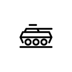 Military War Tank Monoline Icon Logo for Graphic Design