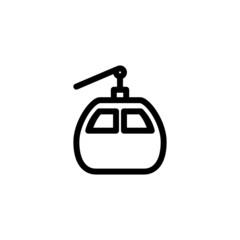 Gondola Ski Cable Monoline Icon Logo for Graphic Design