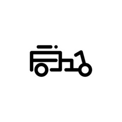 Tricycle Bike Monoline Icon Logo for Graphic Design