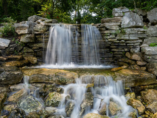 Waterfalls  at the Forest park in St Louis, MO