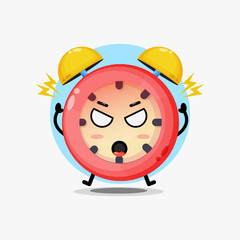 Cute alarm clock character is angry