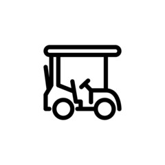Golf Cart Monoline Icon Logo for Graphic Design