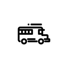School Bus Monoline Icon Logo for Graphic Design