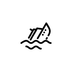 Sink Ship Monoline Icon Logo for Graphic Design