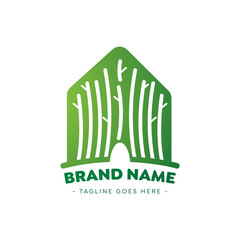 eco-friendly house with wooden branches tree house