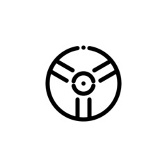 Steering Wheel Monoline Icon Logo for Graphic Design