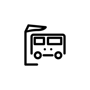 Public Transit Monoline Icon Logo For Graphic Design