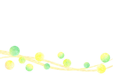 水彩のライン　黄緑