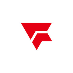 letter f simple geometric arrow logo vector