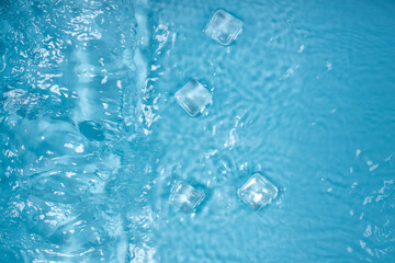 Cool transparent ice in summer