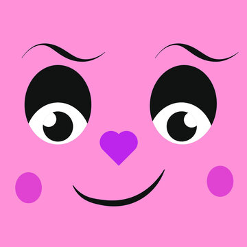 Fun smiling face professionally pink