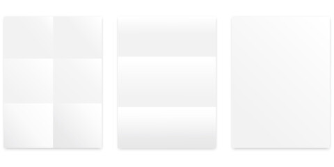 Folded sheets in realistic style. Template background. Mockup template. Vector illustration. Stock image.