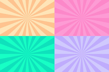 Rays of pastel colors for cover design. Summer style. Pastel background. Trendy vector illustration. Vector illustration. Stock image.