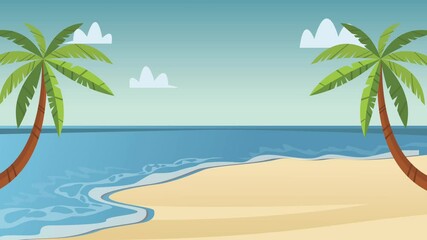 summer beach seascape scene with balloon