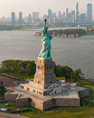 Statue of liberty, aerial view